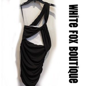 White Fox Boutique “Dangerous Girl” Black Asymmetric Cut-Out Dress
